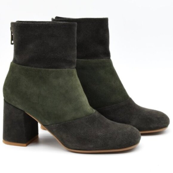 See by Chloe Pendragon Color Block Booties, Green | Size EU 38 / US 8 - Picture 1 of 8